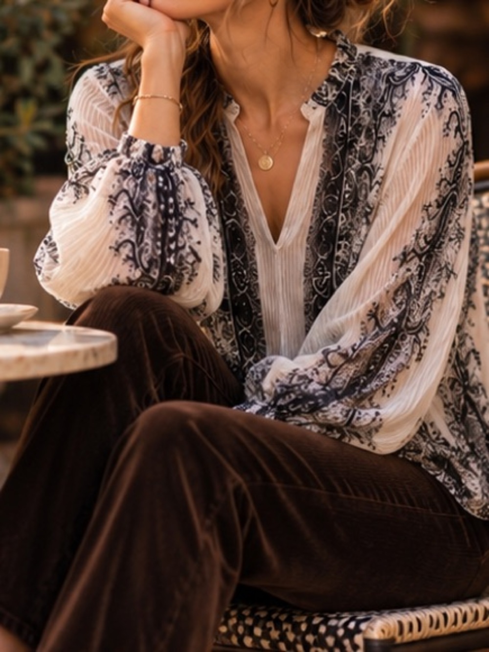 Anthropologie Forever That Girl Baroque Accordion Pleat Blouse NWT